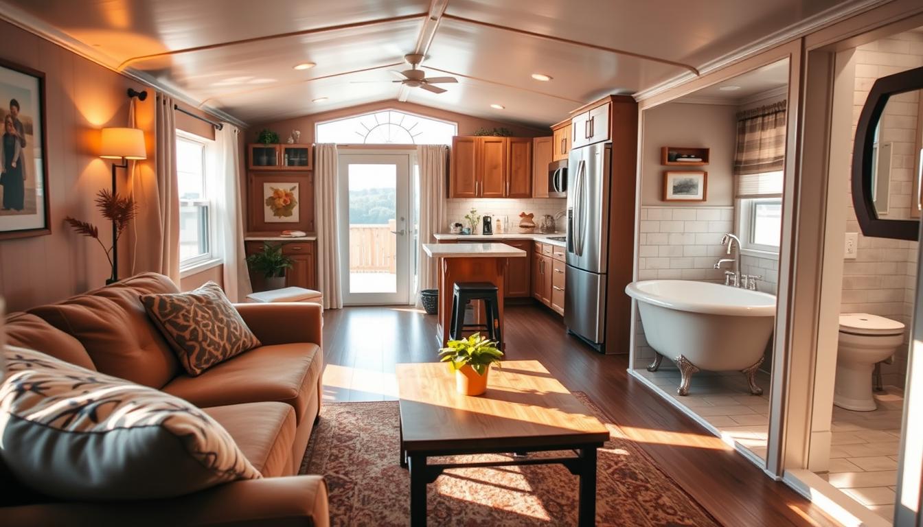 old mobile home interior