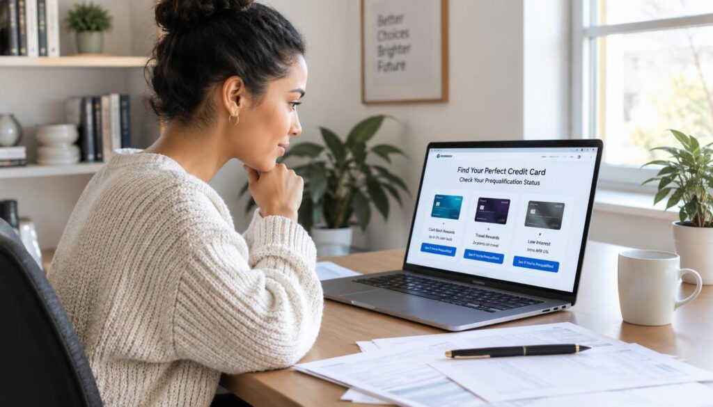 Applicant checks a credit card prequalification offer online