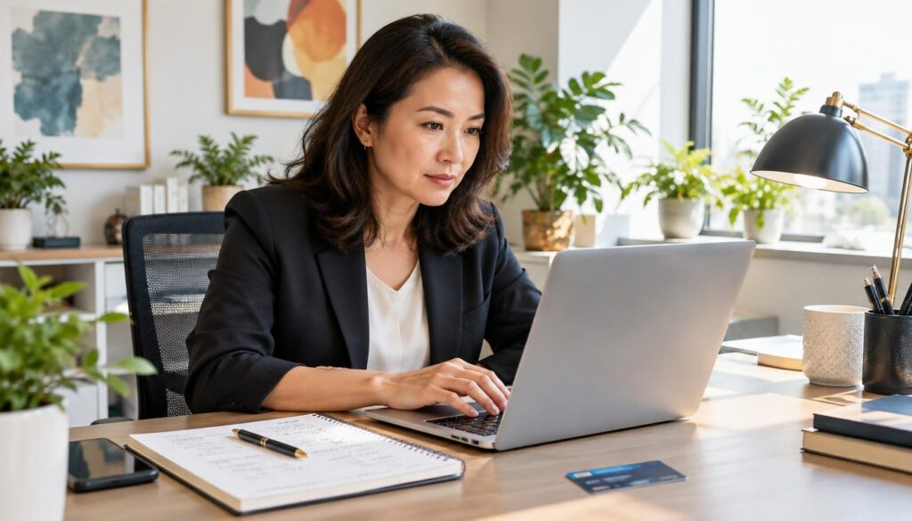 Business owner signing in to manage a credit card account