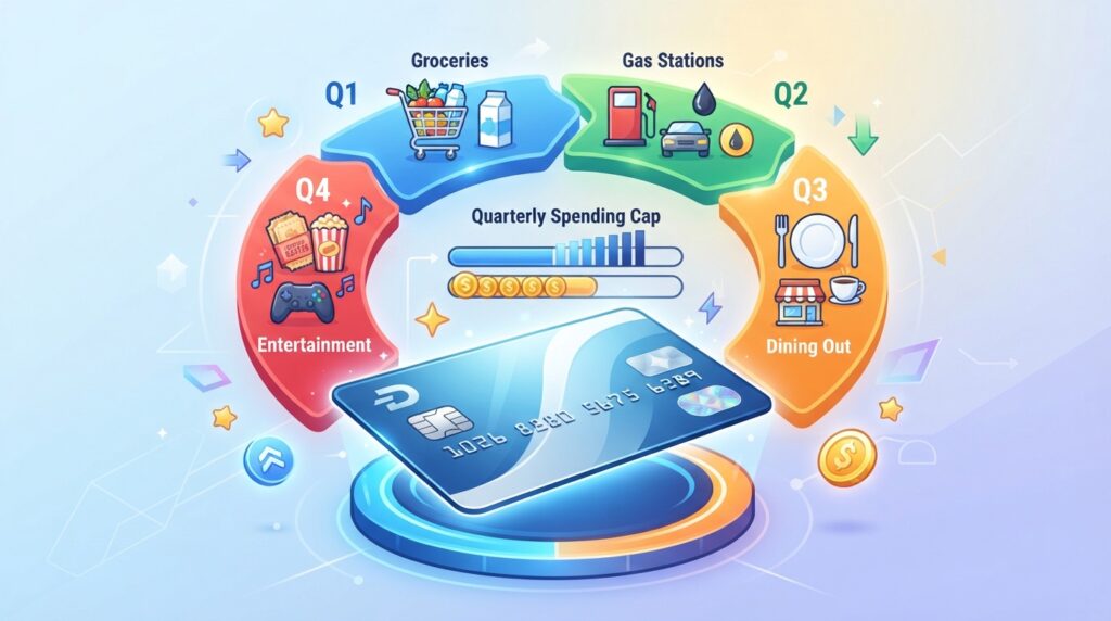 Discover it Cash Back rotating bonus categories and quarterly spending cap